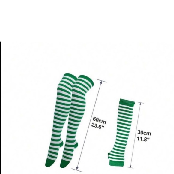 PINK Victoria's Secret Green Striped Holiday Lingerie Set - Picture 7 of 12